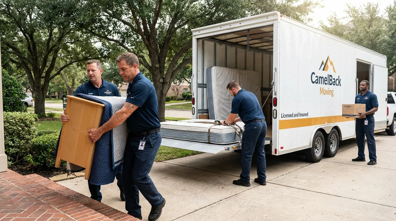 Crew loading residential truck for cross-state move from Independence, KY